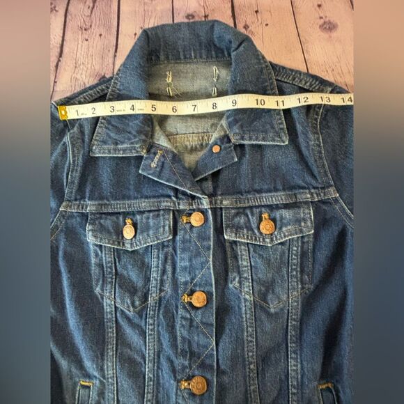 Madewell Classic Front Button Flap Pocket Preppy Academia Jean Jacket Size S - Picture 8 of 10